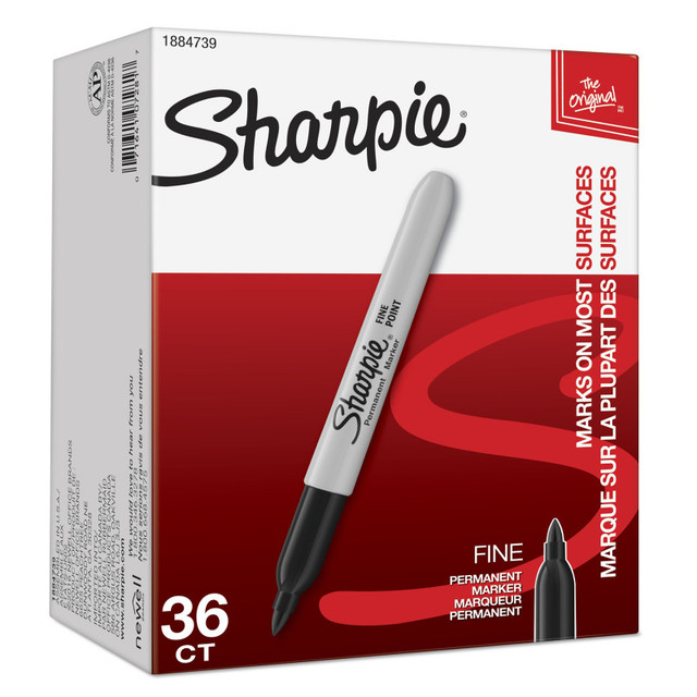 NEWELL BRANDS DISTRIBUTION LLC Sharpie® Permanent Markers, Fine Point, Black, 36 Count