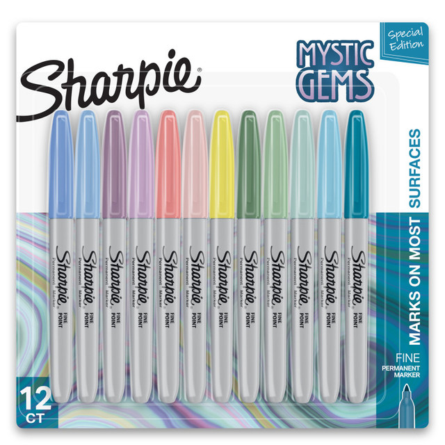 NEWELL BRANDS DISTRIBUTION LLC Sharpie® Permanent Markers, Fine Point, Mystic Gem Colors, 12 Count