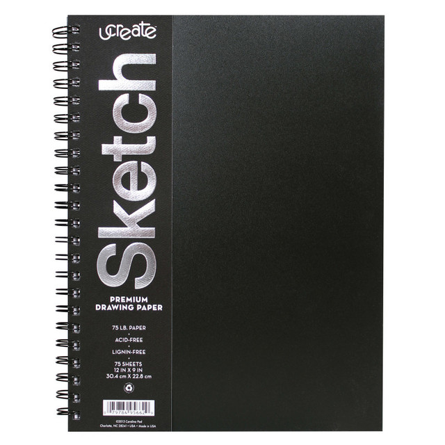 DIXON TICONDEROGA CO UCreate® Poly Cover Sketch Book, Heavyweight, 12" x 9", 75 Sheets