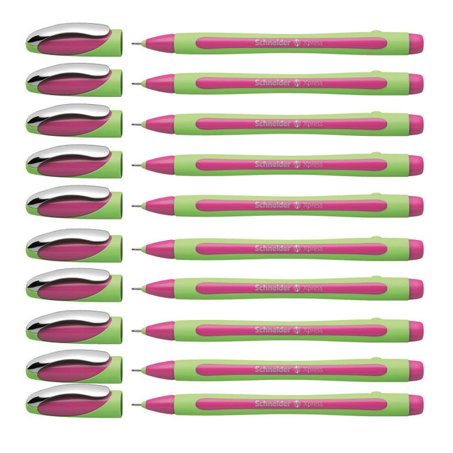 REDIFORM INC Schneider® Xpress Fineliner Pen, Fiber Tip, 0.8 mm, Pink, Pack of 10