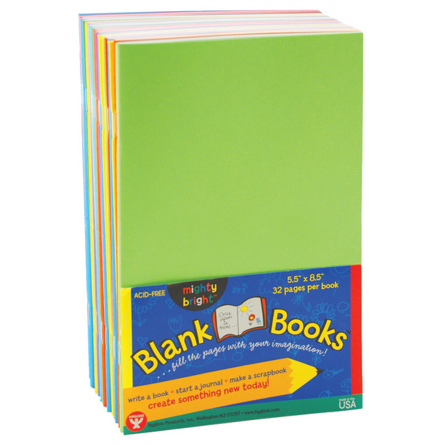 HYGLOSS PRODUCTS INC. Hygloss® Blank Paperback Books, 5.5" x 8.5", Assorted Colors, Pack of 10