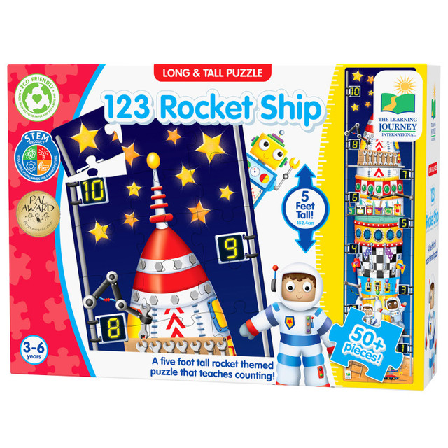 UNIVERSITY GAMES The Learning Journey International Long & Tall Puzzles - 123 Rocketship