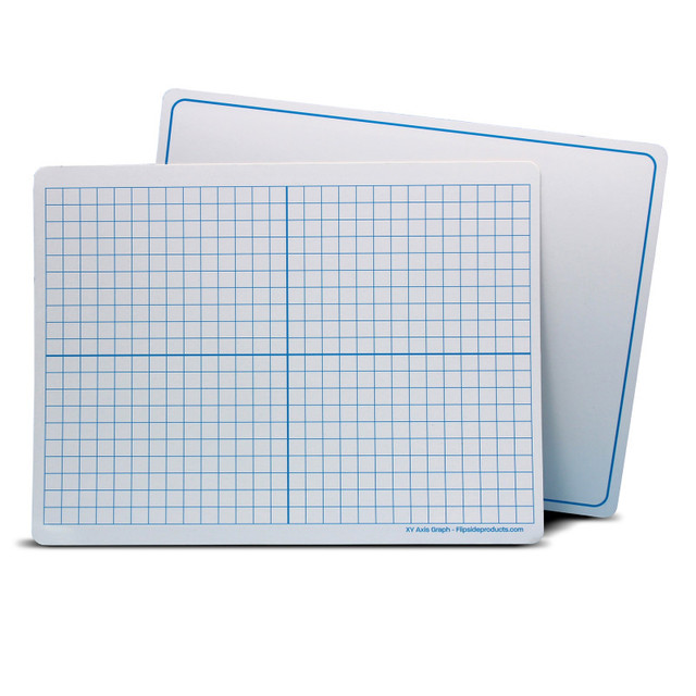 FLIPSIDE Flipside Products Magnetic Dry Erase Learning Mat, Two-Sided XY Axis/Plain, 9" x 12", Pack of 12