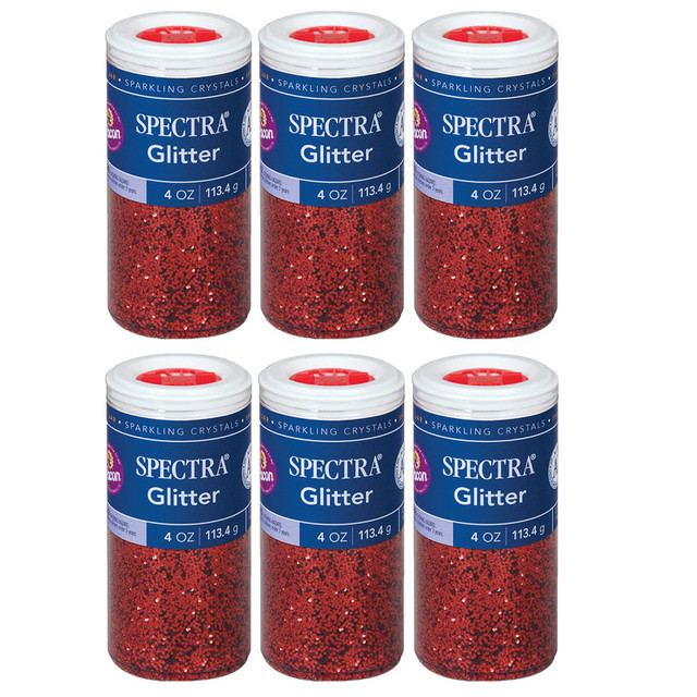 DIXON TICONDEROGA CO Spectra® Glitter, Red, 4 oz. Per Jar, 6 Jars