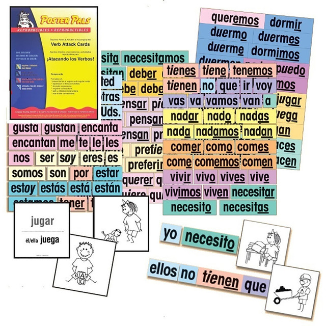 POSTER PALS Poster Pals® Verb Attack Card Set, Spanish