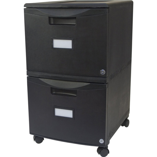 STOREX INDUSTRIES Storex 2-Drawer Mobile File Cabinet with Lock, Legal/Letter, Black
