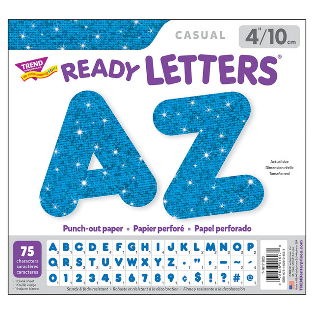 TREND ENTERPRISES INC. TREND Blue Sparkle 4" Casual UC Ready Letters®