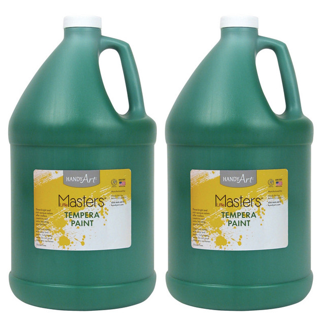 ROCK PAINT DISTRIBUTING CORP Handy Art® Little Masters® Tempera Paint, Green, Gallon, Pack of 2