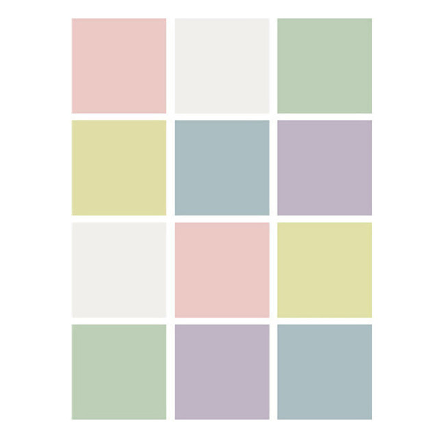 FLIPSIDE Flipside Products Dry Erase Stickables with Dry Erase Marker, Pastel Assorted, 3" x 3", 12 Per Pack, 4 Packs