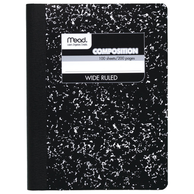 MEAD - ACCO BRANDS USA LLC Mead® Composition Book, Wide Ruled, 100 Sheets, 9 3/4" x 7 1/2", Black Marble