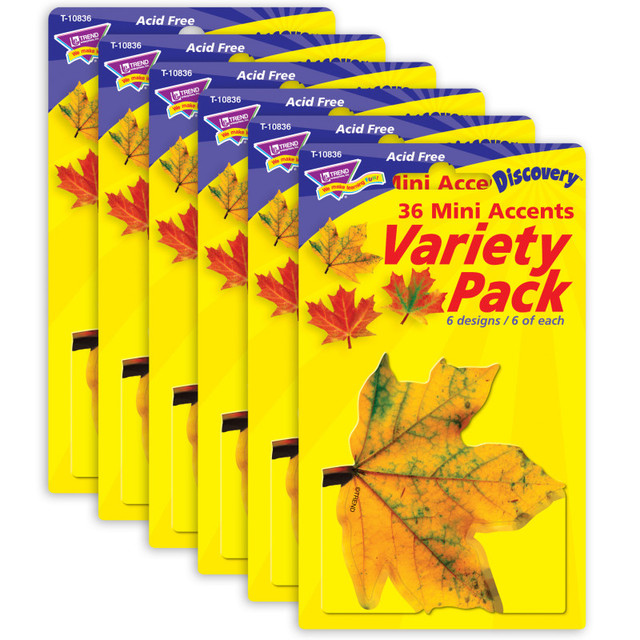 TREND ENTERPRISES INC. TREND Maple Leaves Mini Accents Variety Pack, 36 Per Pack, 6 Packs