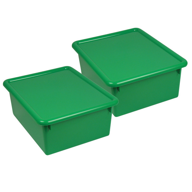 ROMANOFF PRODUCTS Romanoff Stowaway® 5" Letter Box with Lid, Green, Pack of 2