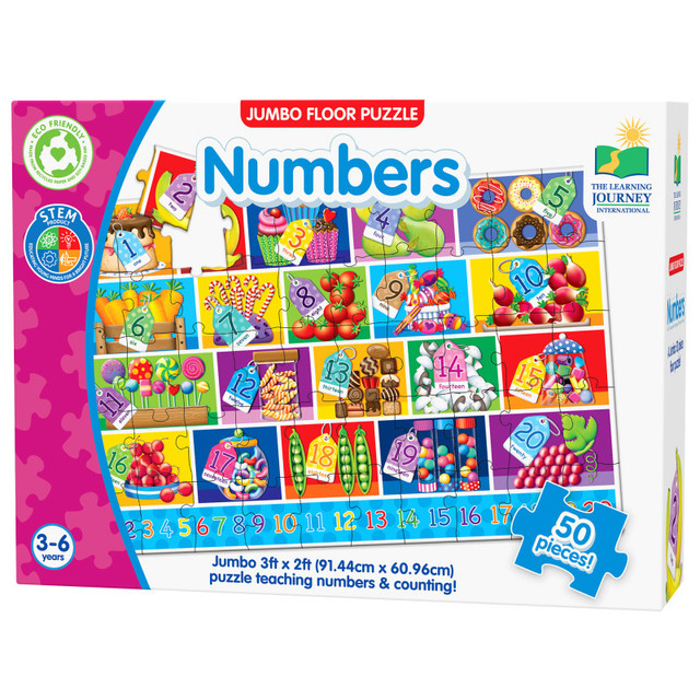 UNIVERSITY GAMES The Learning Journey International Jumbo Floor Puzzles - Numbers