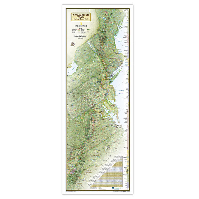 NATIONAL GEOGRAPHIC MAPS National Geographic Appalachian Trail Map, Laminated, 18" x 48"
