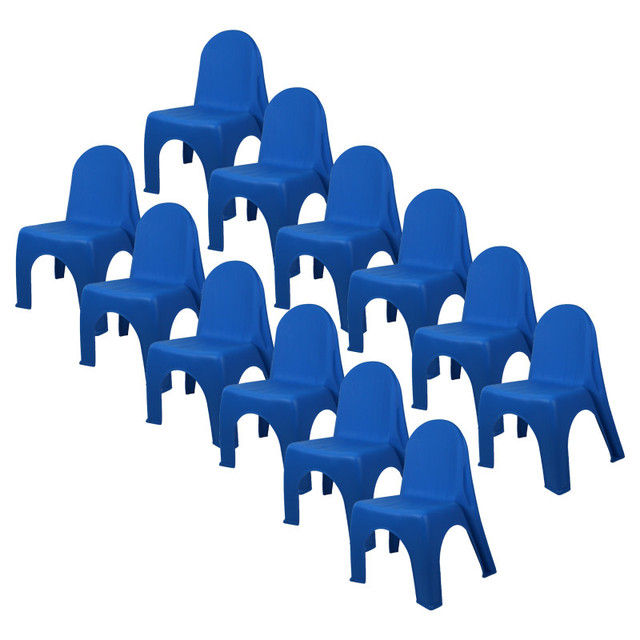 ROMANOFF PRODUCTS Romanoff Kid's Stacking Chairs, Brite Blue, Pack of 12