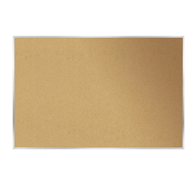 GHENT Ghent® Natural Cork Bulletin Board with Aluminum Frame, 18"H x 24"W