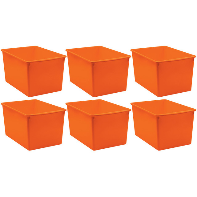 TEACHER CREATED RESOURCES Teacher Created Resources® Plastic Multi-Purpose Bin, Orange, Pack of 6