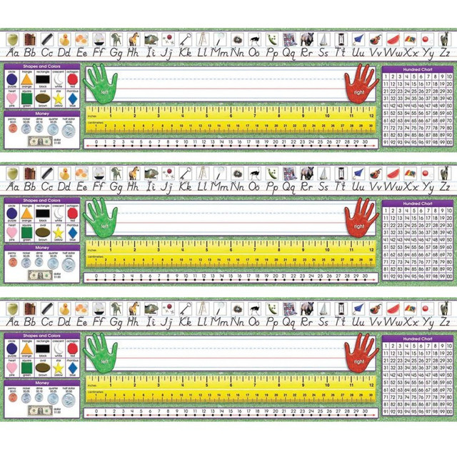 NORTH STAR TEACHER RESOURCE North Star Teacher Resources Modern Manuscript Primary Desk Plates, 19" x 5", 36 Per Pack, 3 Packs