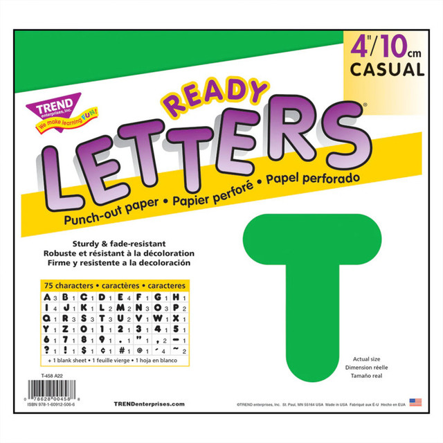 TREND ENTERPRISES INC. TREND Green 4" Casual Uppercase Ready Letters®
