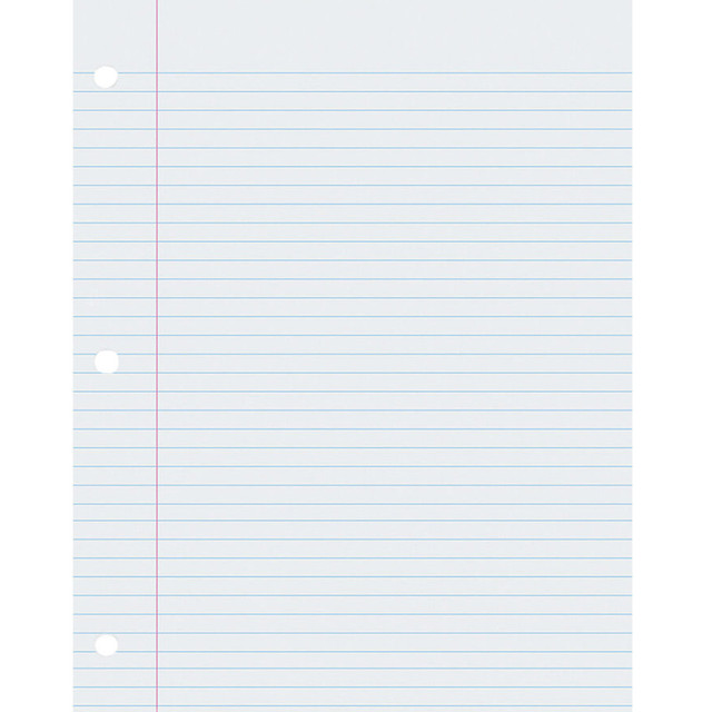 DIXON TICONDEROGA CO Pacon® Composition Paper, White, 3-Hole Punched, Red Margin, 9/32" Ruled, 8-1/2" x 11", 500 Sheets