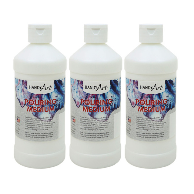 ROCK PAINT DISTRIBUTING CORP Handy Art® Acrylic Pouring Medium, 16 oz, Pack of 3