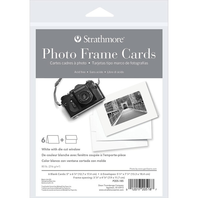 DIXON FINE ART Strathmore Photo Frame Cards & Envelopes, Plain Border, Full Size, 5x6.875 inch, 6 Pack