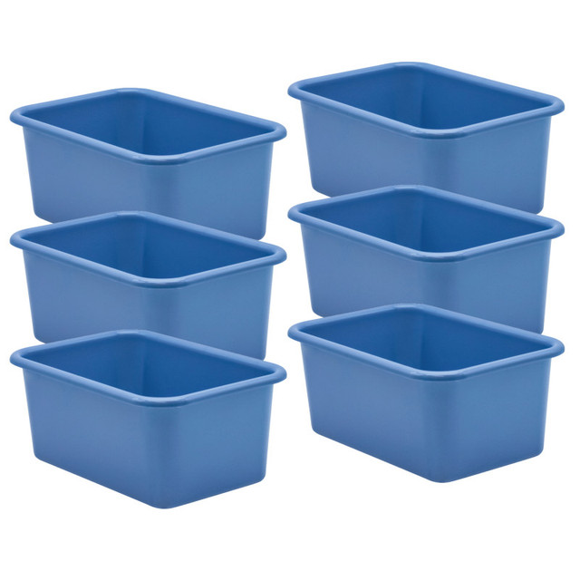 TEACHER CREATED RESOURCES Teacher Created Resources® Slate Blue Small Plastic Storage Bin, Pack of 6
