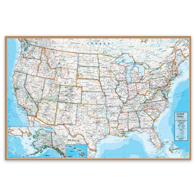 WAYPOINT GEOGRAPHIC Waypoint Geographic Contemporary USA 24" x 36" Laminated Wall Map