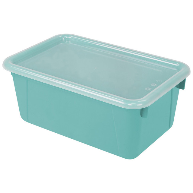 STOREX INDUSTRIES Storex Small Cubby Bin with Cover, Classroom Teal