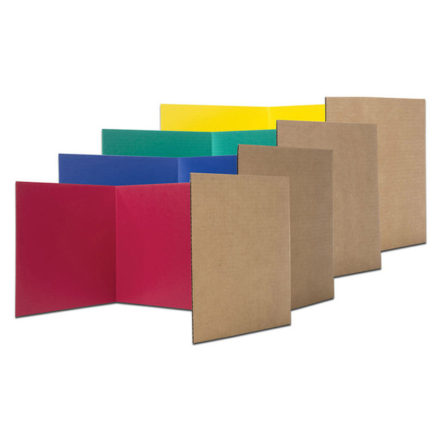 FLIPSIDE Flipside Products Corrugated Privacy Shield, 18" x 48", Assorted Colors, Pack of 24