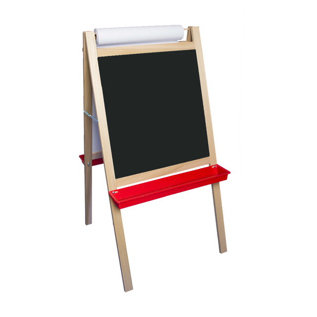 FLIPSIDE Crestline Products Deluxe Magnetic Paper Roll Easel, Dry Erase/Black Chalk