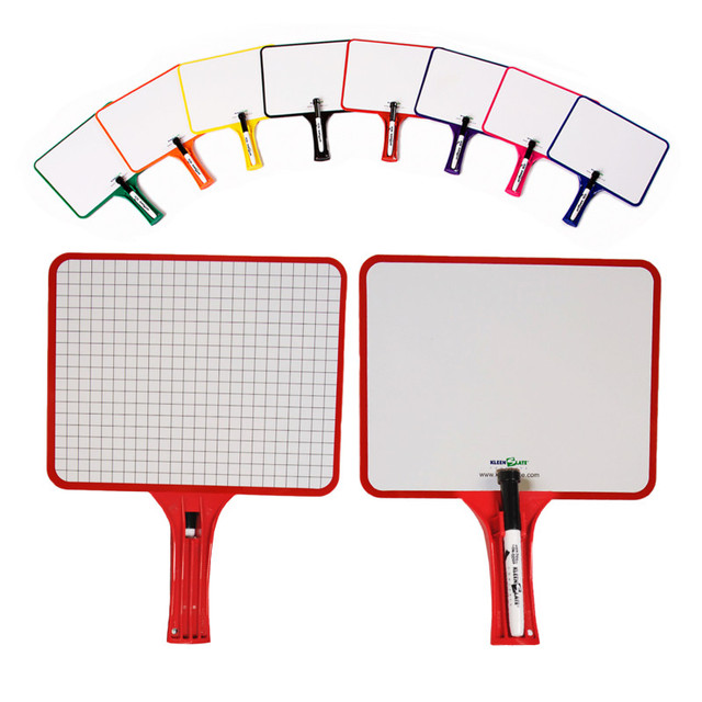 KLEENSLATE CONCEPTS LP KleenSlate® Rectangular Dry Erase Whiteboards with Markers, Blank/Graph Double-Sided, Assorted, Pack of 32