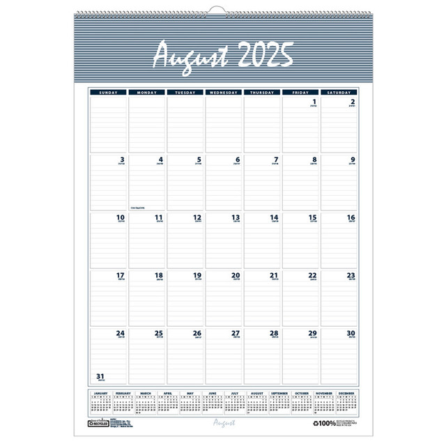 HOUSE OF DOOLITTLE House of Doolittle® Bar Harbor Academic Wall Calendar, 31.25"L x 22"W