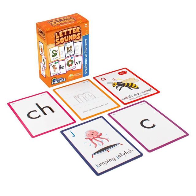 JUNIOR LEARNING Junior Learning® Rainbow Phonics Letter Sound Cards, Graphene to Phoneme