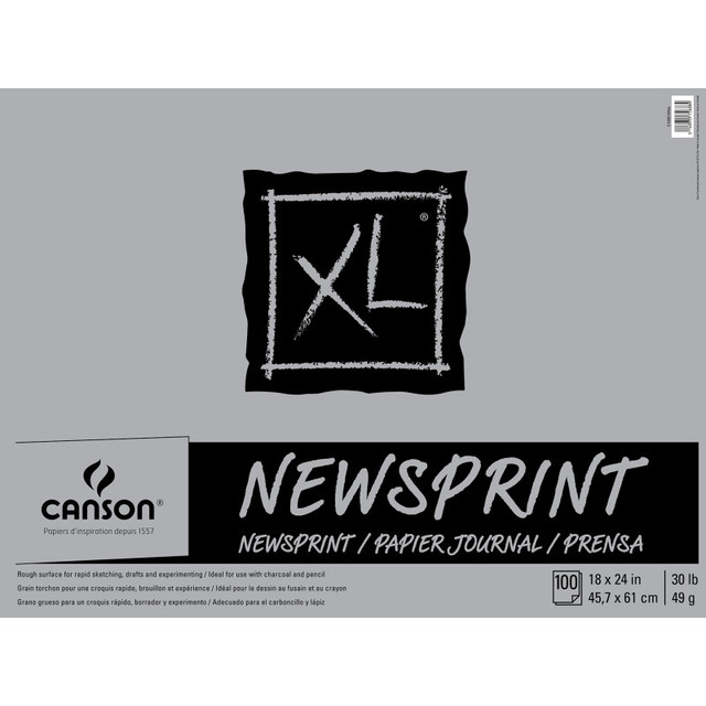 DIXON FINE ART Canson XL Series Newsprint Pad, Foldover Binding, 100 Sheet, 18x24 inch, 1 Count