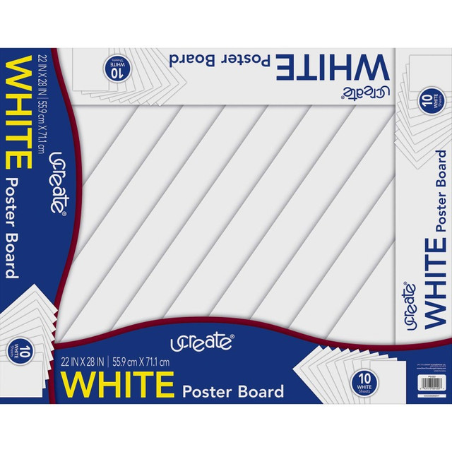 DIXON TICONDEROGA CO UCreate® Poster Board, White, 22" x 28", 10 Sheets