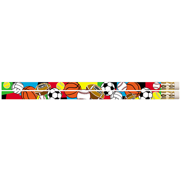 MUSGRAVE PENCIL CO INC Musgrave Pencil Company Super Sports Motivational/Fun Pencils, Pack of 12