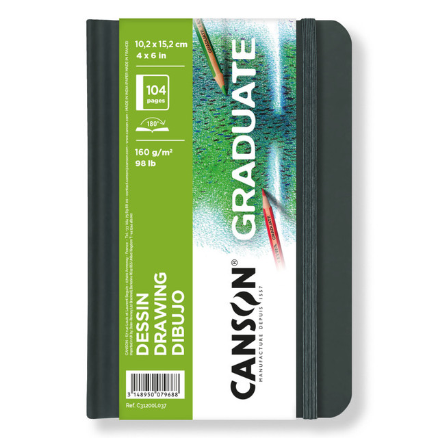 DIXON FINE ART Canson Graduate Drawing Art Book, Hard Cover Binding, 52 Sheet, 4x6 inch, 1 Count