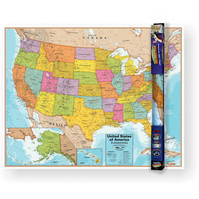 WAYPOINT GEOGRAPHIC Hemispheres® United States Wall Chart with Interactive App
