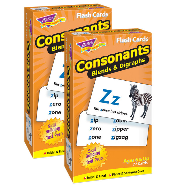TREND ENTERPRISES INC. TREND Consonants Skill Drill Flash Cards, Pack of 2