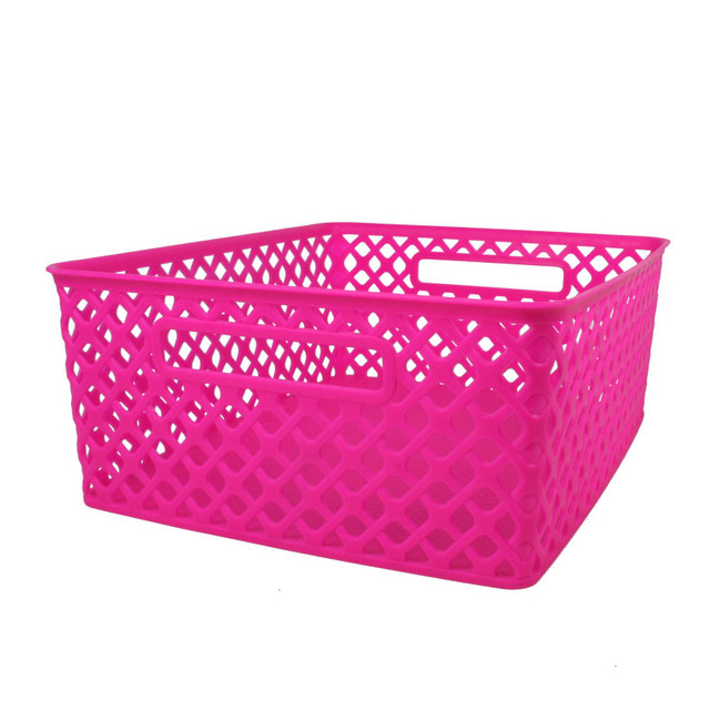 ROMANOFF PRODUCTS Romanoff Woven Basket, Medium, Hot Pink