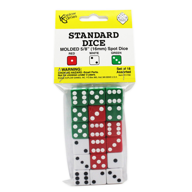 KOPLOW GAMES INC. Koplow Games Dot Dice Set, Pack of 18