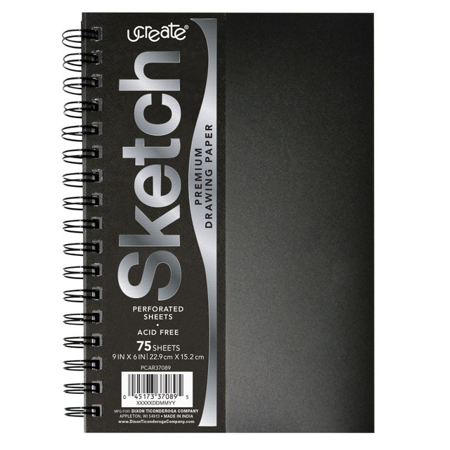DIXON TICONDEROGA CO UCreate® Poly Cover Sketch Book, Heavyweight, 9" x 6", 75 Sheets