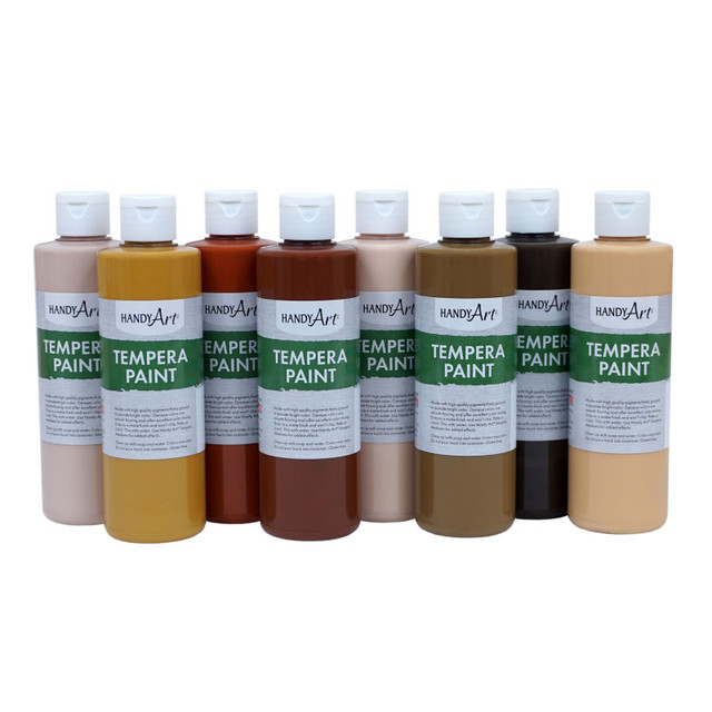 ROCK PAINT DISTRIBUTING CORP Handy Art® Tempera Paint, Multicultural, 8 oz, Set of 8