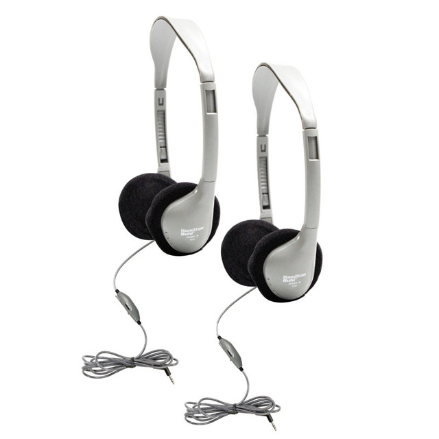 HAMILTON ELECTRONICS VCOM HamiltonBuhl® SchoolMate™ On-Ear Stereo Headphone with In-Line Volume Control, Pack of 2