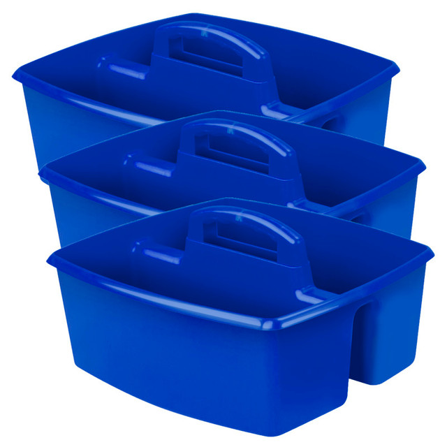 STOREX INDUSTRIES Storex Large Caddy, Blue, Pack of 3