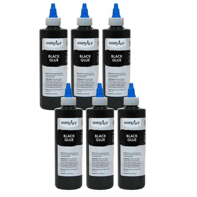 ROCK PAINT DISTRIBUTING CORP Handy Art® Black Glue, 8 oz., Pack of 6