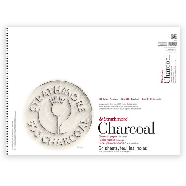 DIXON FINE ART Strathmore 500 Series Charcoal Paper Pad, 24 Sheet, 18x24 inch, 1 Count