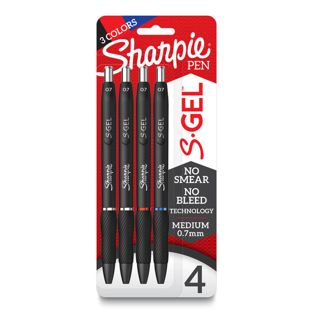 NEWELL BRANDS DISTRIBUTION LLC Sharpie® S-Gel Gel Pens, Medium Point (0.7mm), Assorted Colors, 4 Count