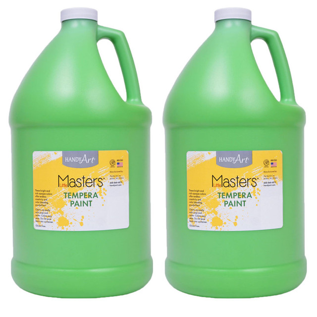 ROCK PAINT DISTRIBUTING CORP Handy Art® Little Masters® Tempera Paint, Light Green, Gallon, Pack of 2